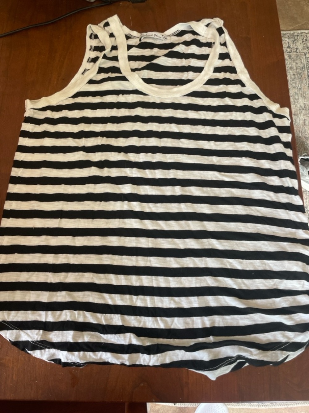 Michael Stars Black and White Striped Tank